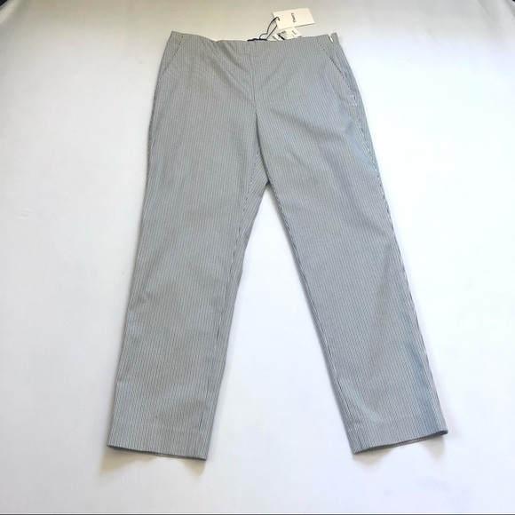 THEORY TREECA STRIPE CROP PANTS Size 6 - Picture 2 of 13